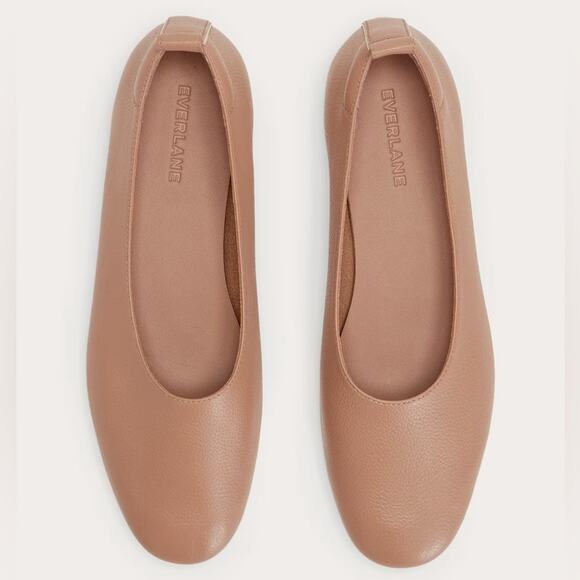 Everlane The Day Glove Flats Tan Nude Beige Leather 5.5 Ballet Flats Minimalist - Picture 2 of 8